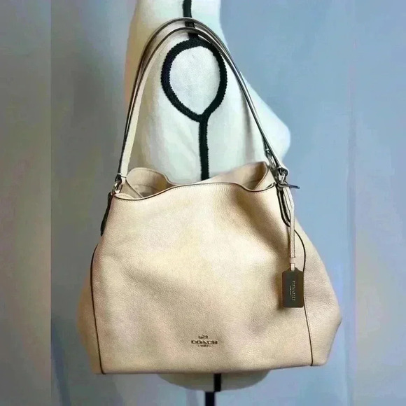 COACH Leather Edie 31 Shoulder Bag Light Tan New! - Picture 1 of 12